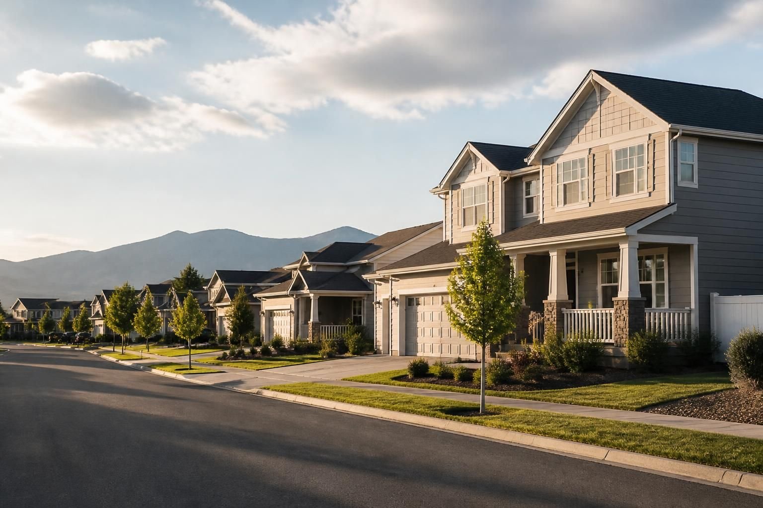 Clean suburban homes and wide streets in Riverton.