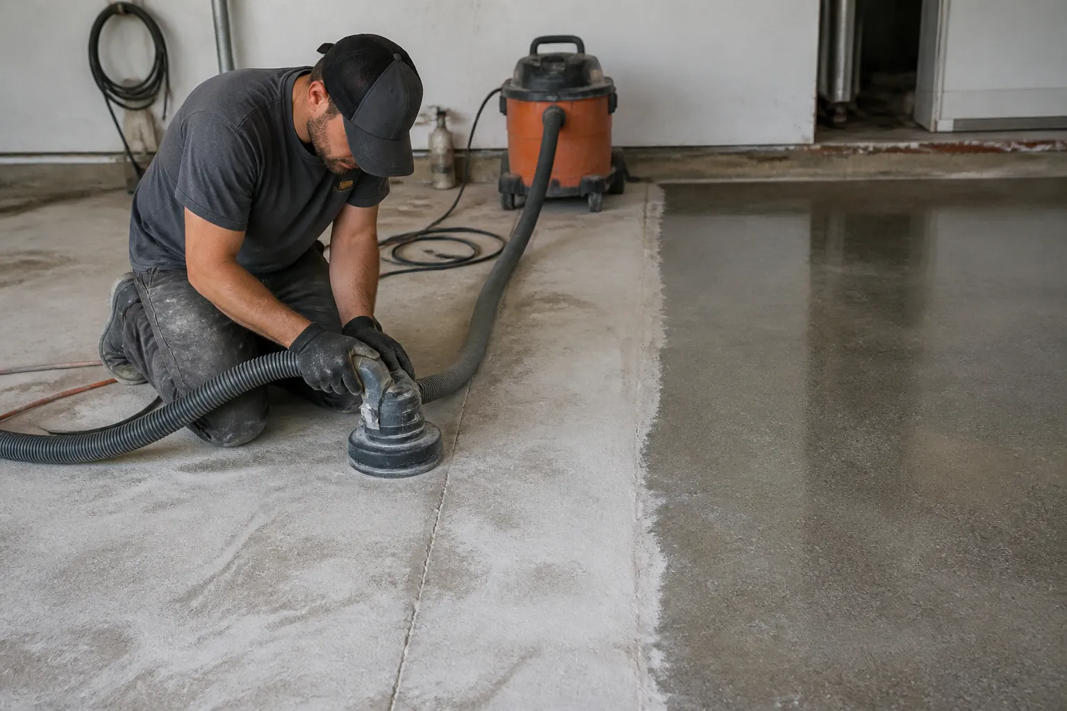 Epoxy Floor Preparation Job Site